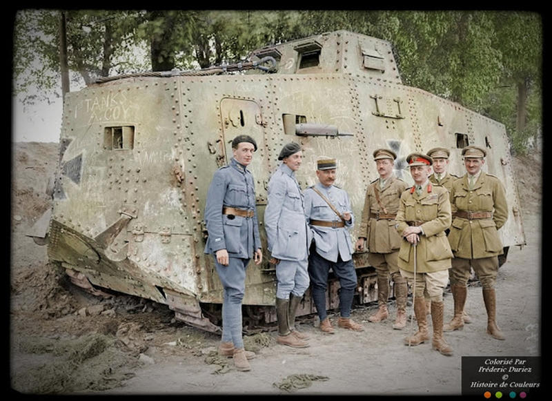 Fotos coloridas de soldados na I Guerra